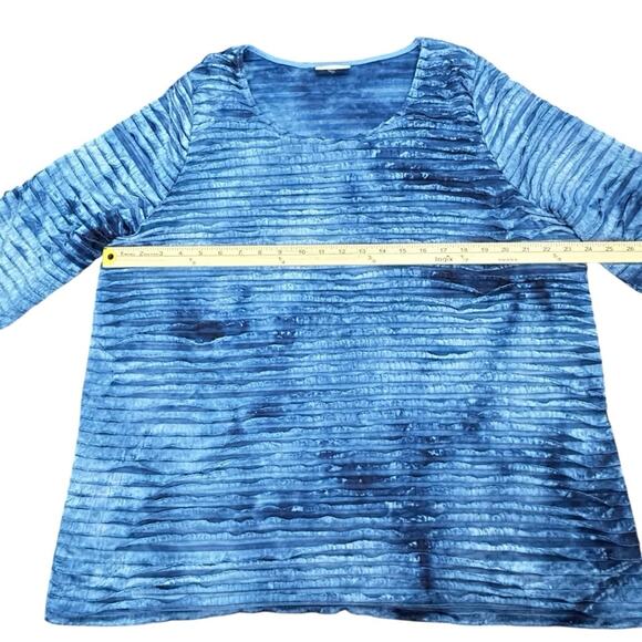 Catherines Tie Dye Top Womens Size 1X Blue Flowy Ruffled Layers Boho Loose Fit - Picture 5 of 6